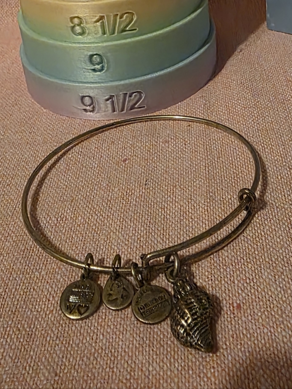 Alex and Ani Gold Shell Charm Expandable Bangle